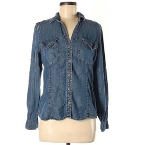 BELLA DAHL Denim Button Down Shirt
